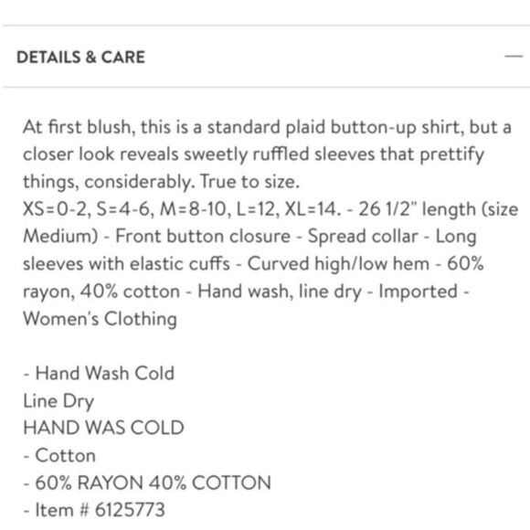 Rails Women’s NWT Willow Ruffle Sleeve Flannel Button-Up Shirt Size XL Plaid New - Picture 9 of 11